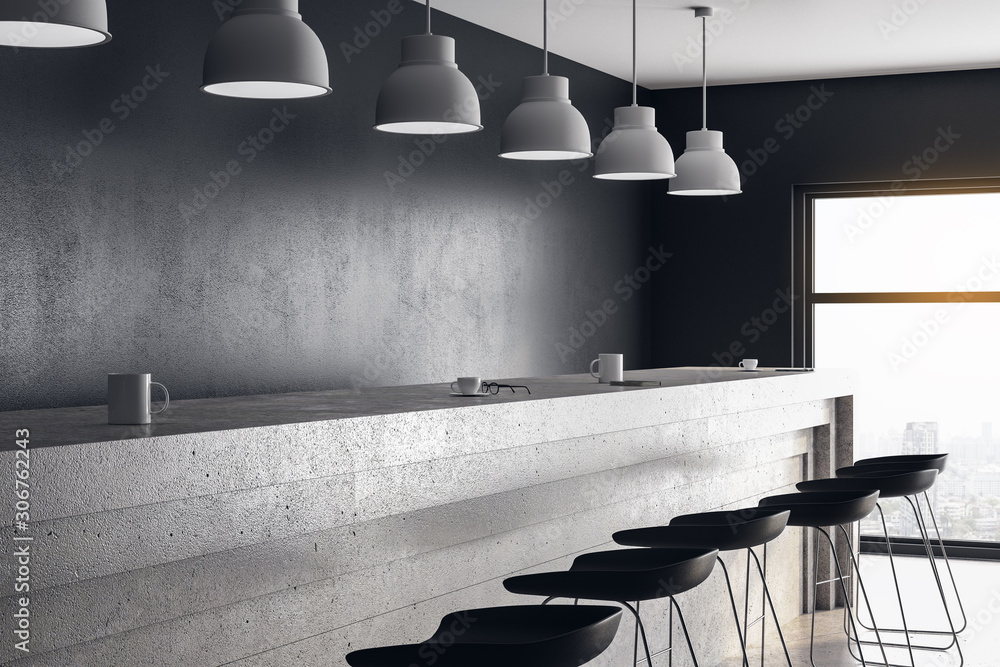 Concrete bar counter