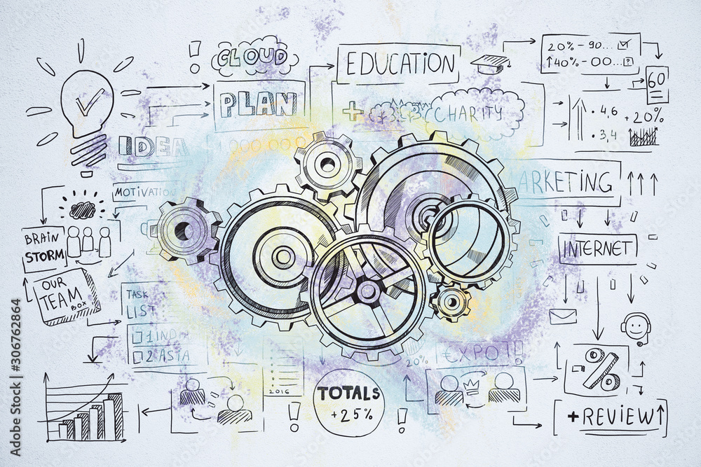 Cogwheel and business start up concept