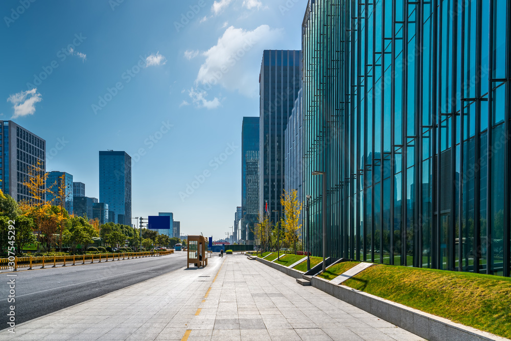 城市现代建筑景观与街景路