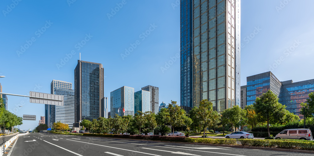 城市现代建筑景观与街景路