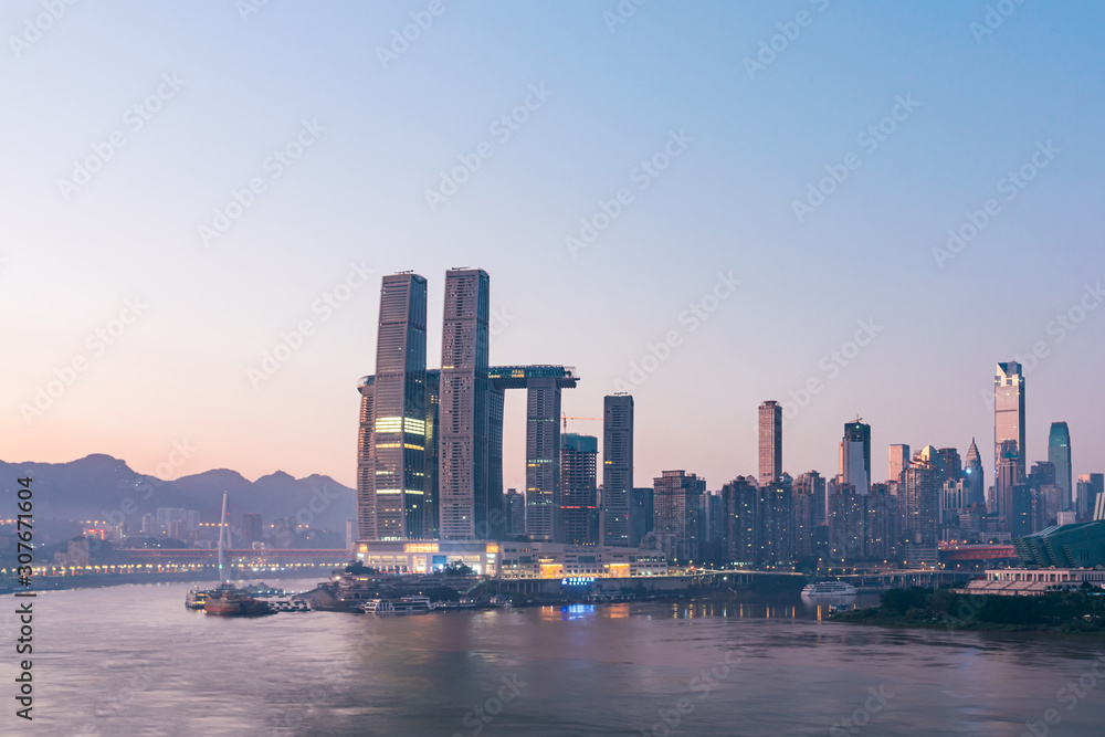 中国重庆朝天门码头夜景