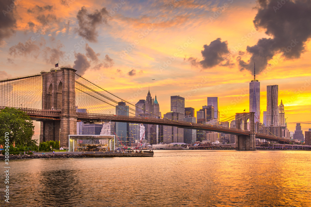 Lower Manhattan Skyline and Brooklyn Bridge