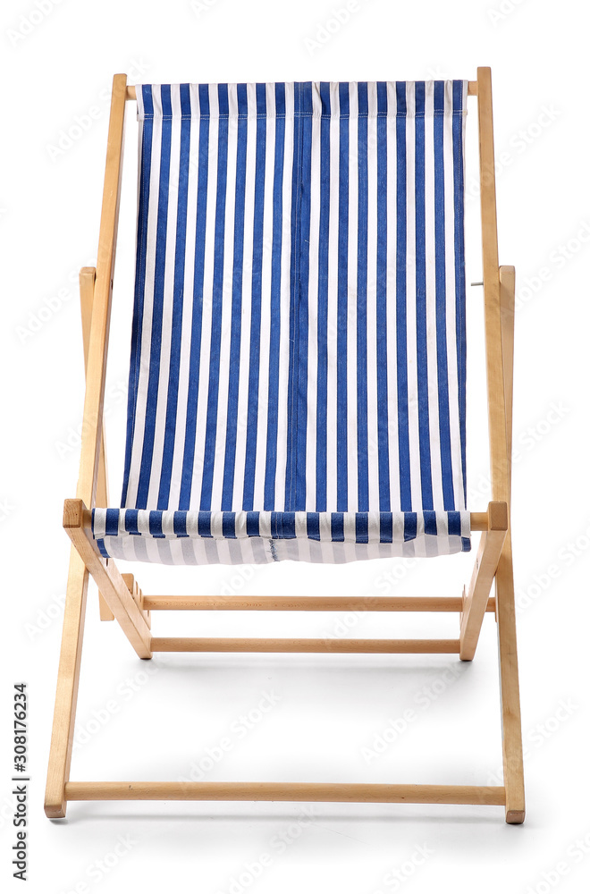 Sun lounger on white background