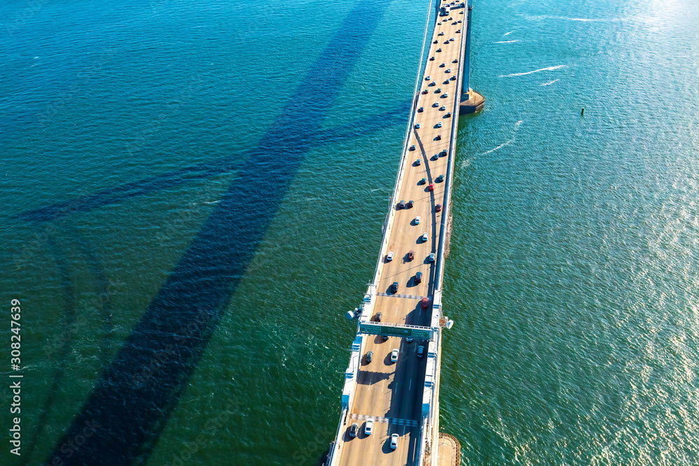 Aerial view of the Bay Bridge in San Francisco, CA