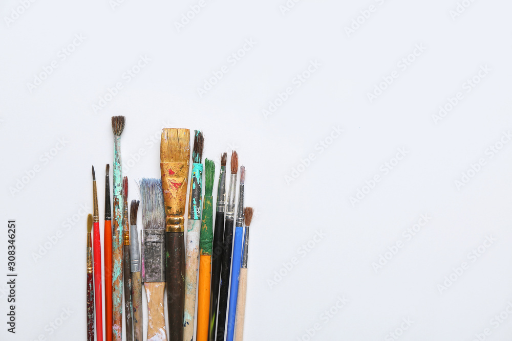 Set of brushes on white background