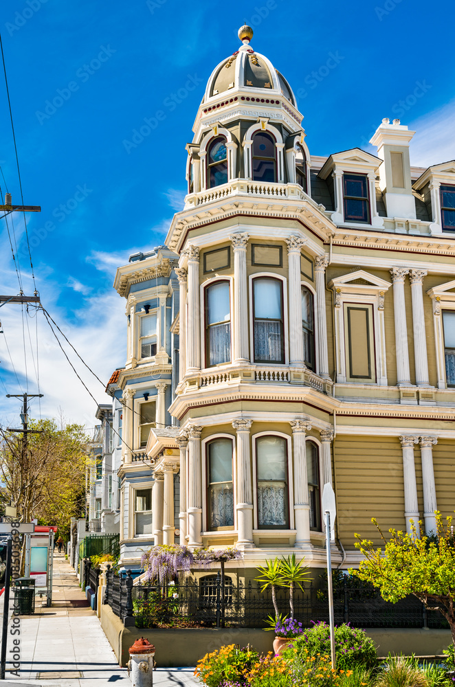 Traditional Victorian houses in San Francisco, California