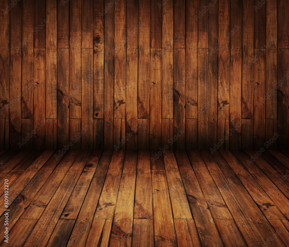 dark old wood wall texture interior room background