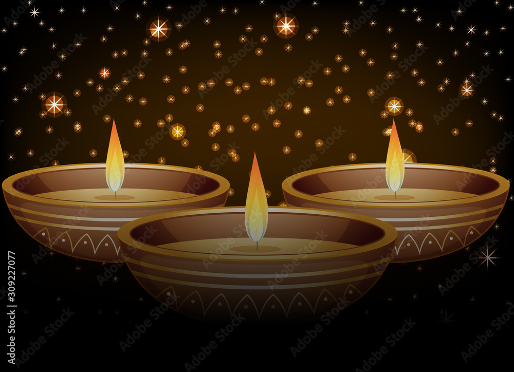 Background with bowls of candle lights