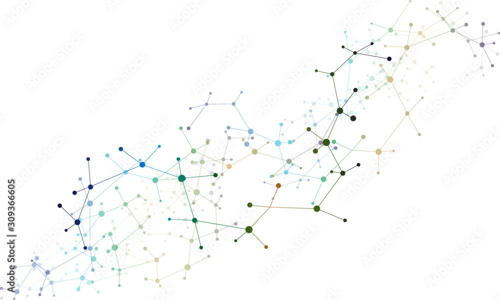 Structure molecule and communication. Dna, atom, neurons. Scientific background for medicine, scienc