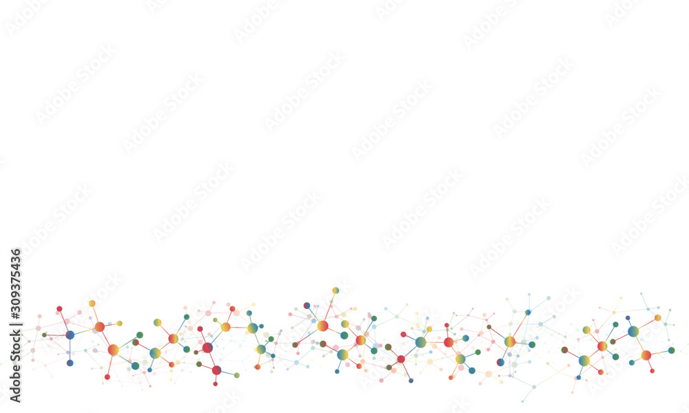 Structure molecule and communication. Dna, atom, neurons. Scientific background for medicine, scienc