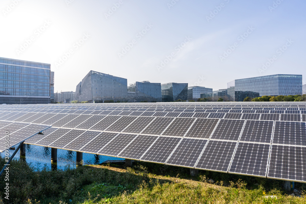 solar with city skyline