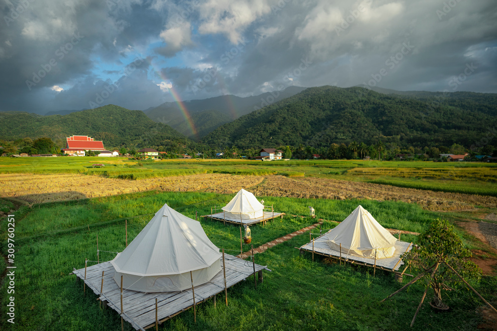 camping in the mountains