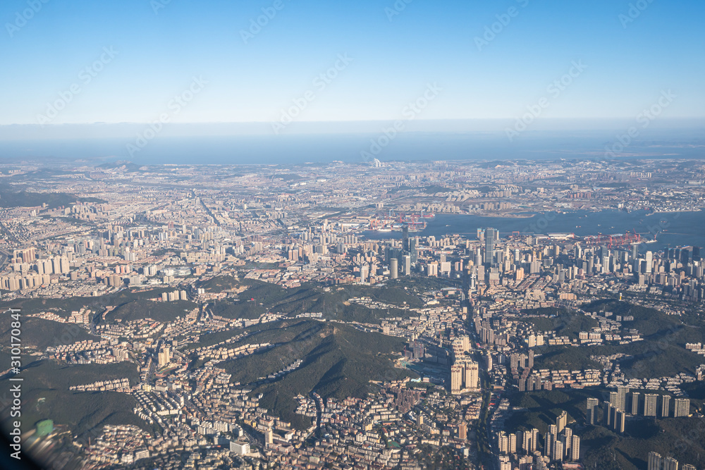 aerial view of dalian china