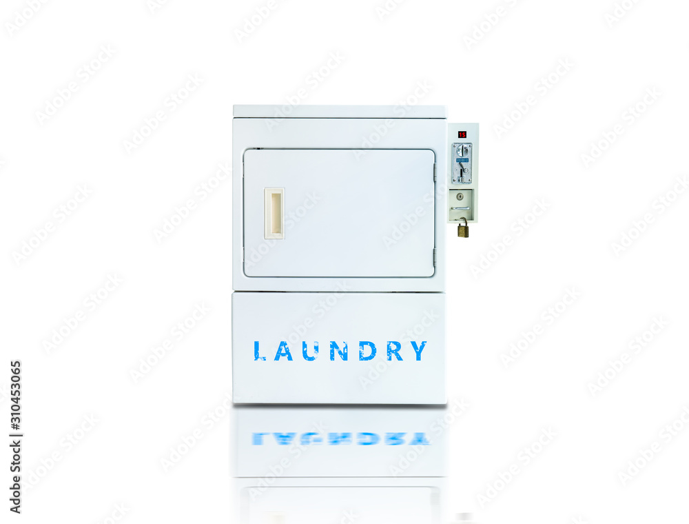 dry clothes vending machine isolated on white