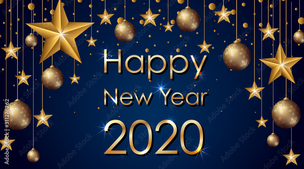 Happy new year background design for 2020