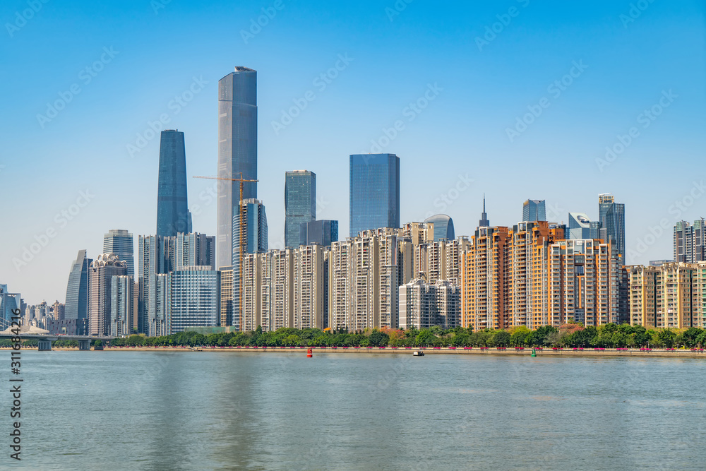 Guangzhou City Modern Architecture Landscape Skyline