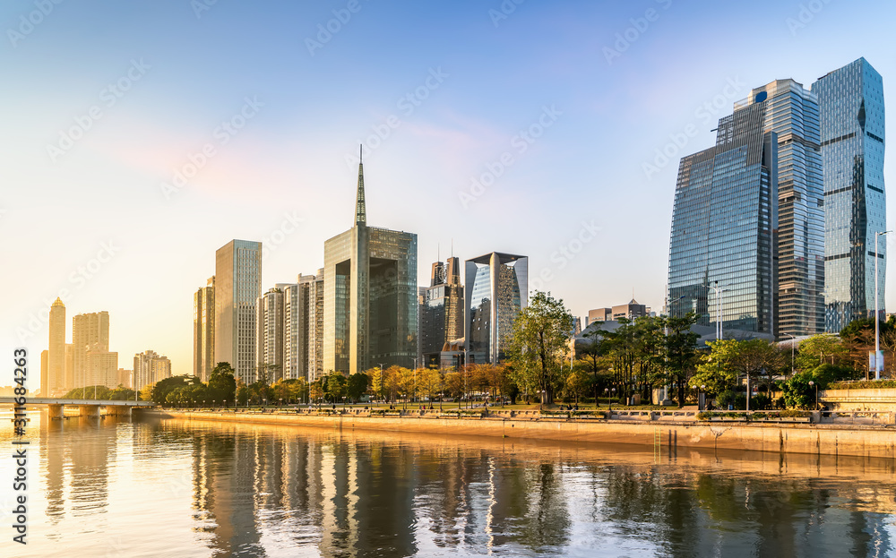 Guangzhou City Modern Architecture Landscape Skyline