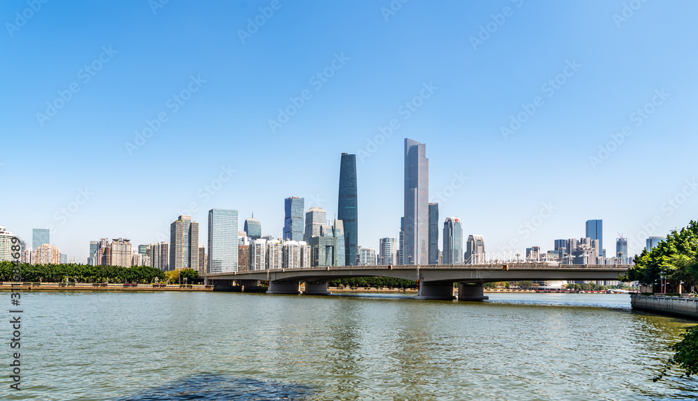 Guangzhou City Modern Architecture Landscape Skyline