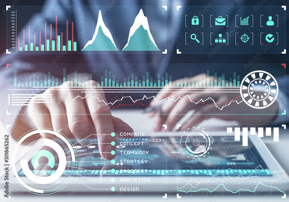 Digital tablet and financial graph