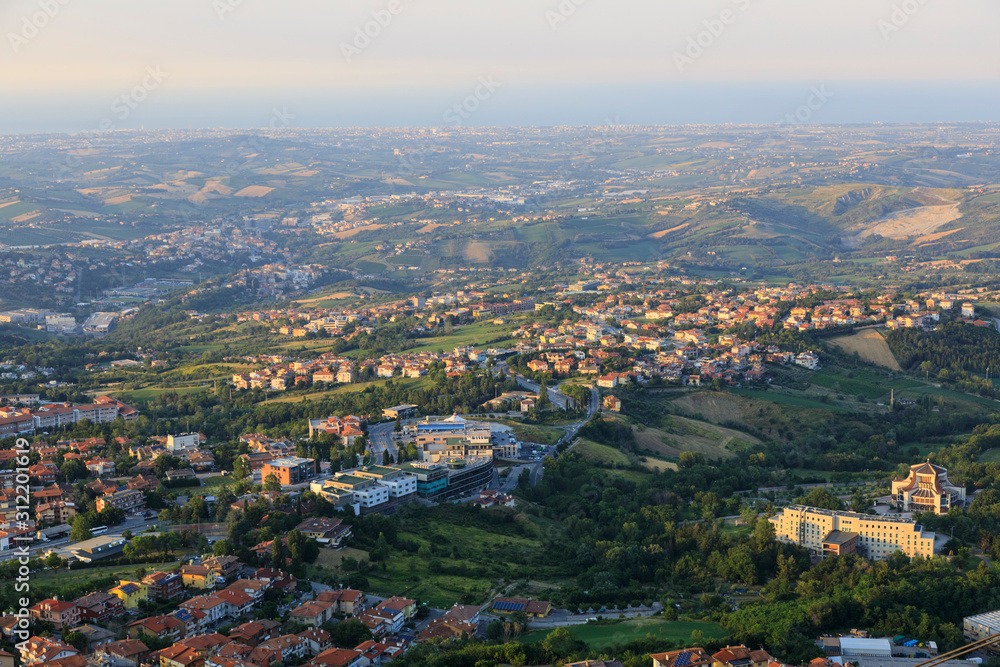 View of the lower district of San Marino