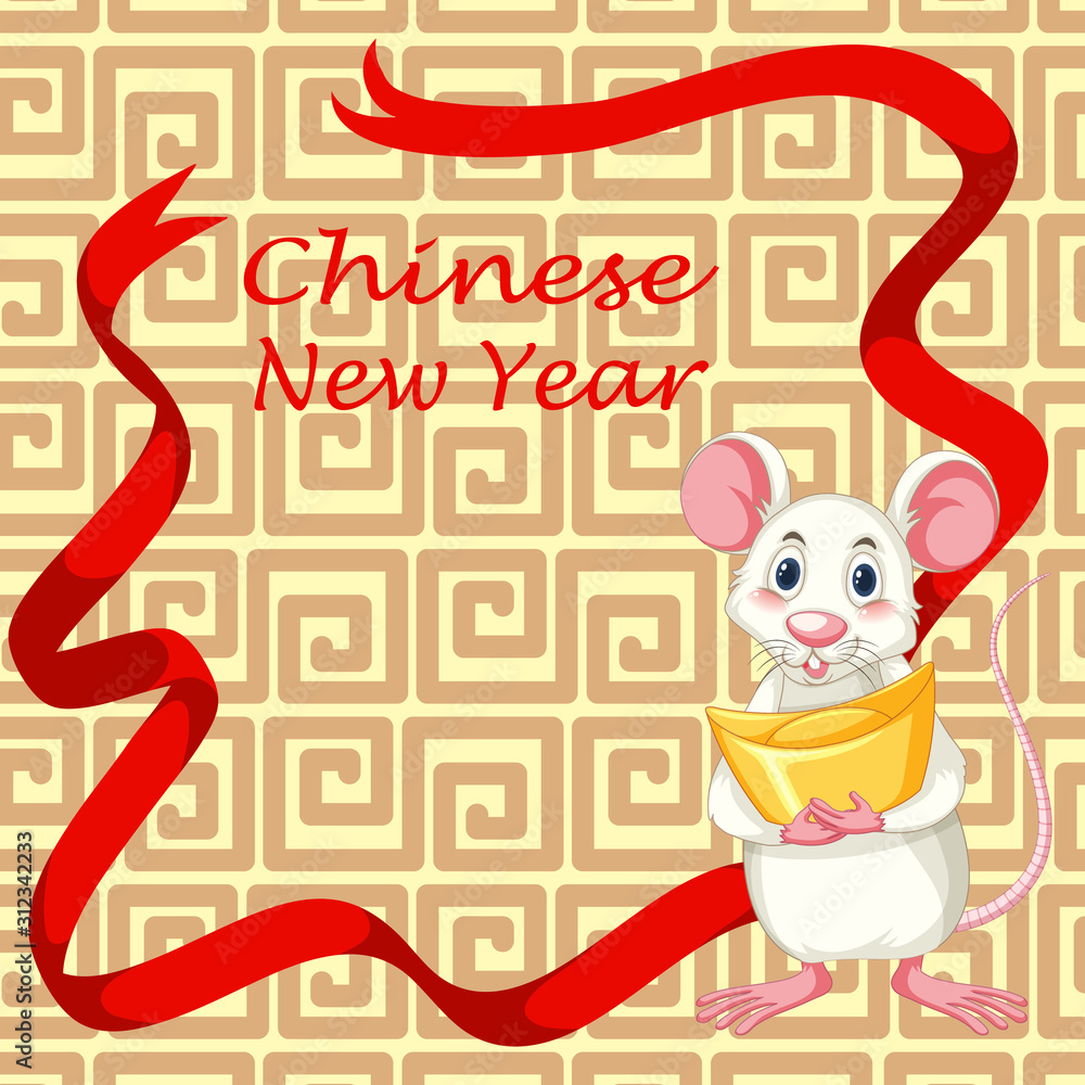 Happy new year background design with rat