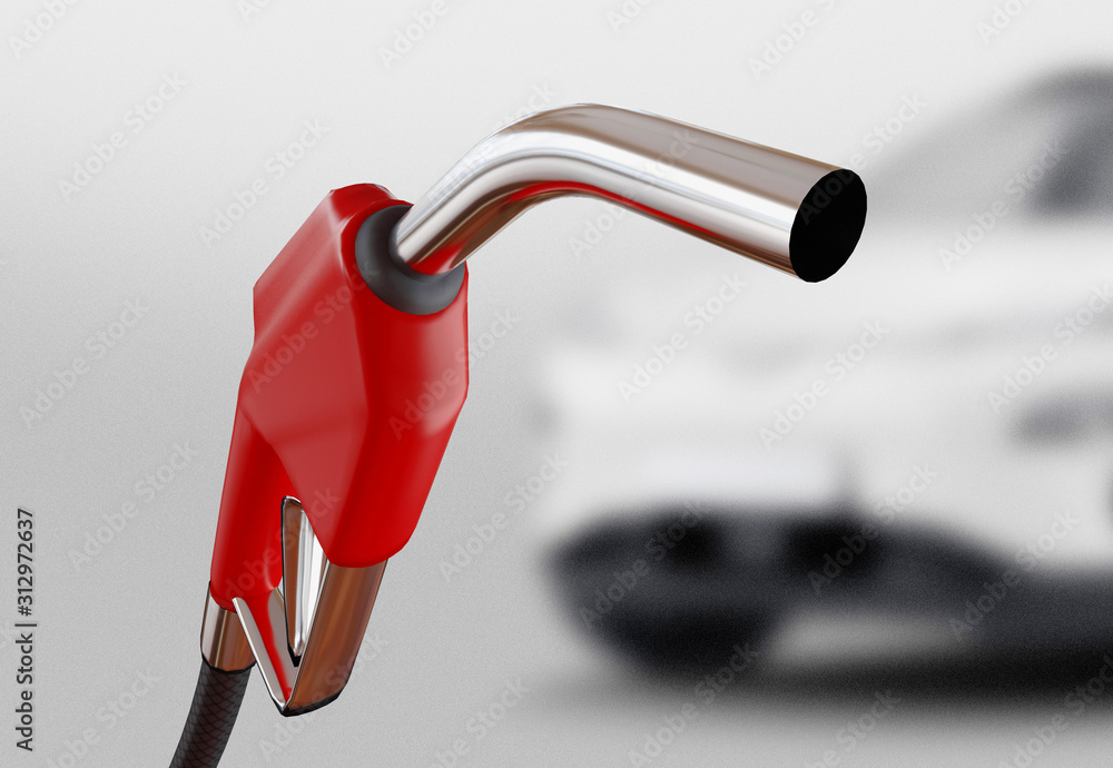 Diesel versus electric. Gas or electric station. 3d rendering