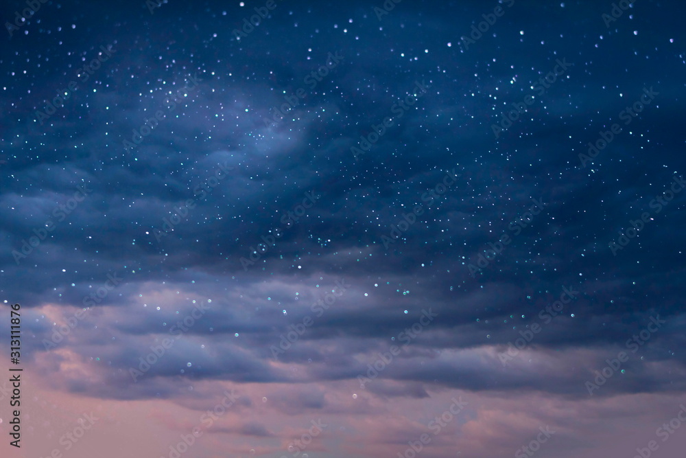 夏夜星空蓝色自然背景景观