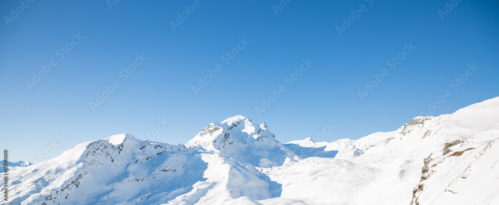 Natural scenery, snow on the high mountains in the cold winter of GRINDELWALD-FIRST TOP OF ADVENTURE