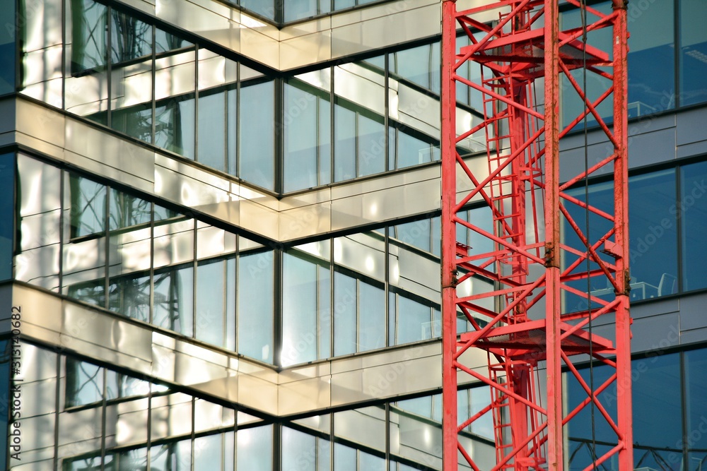 Crane. Construction site.