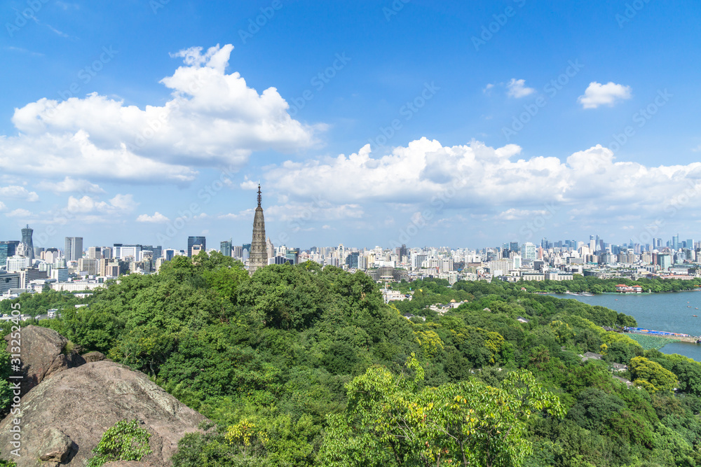 中国杭州的城市天际线