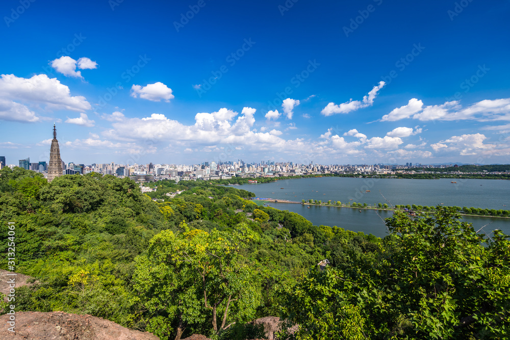 中国杭州的城市天际线