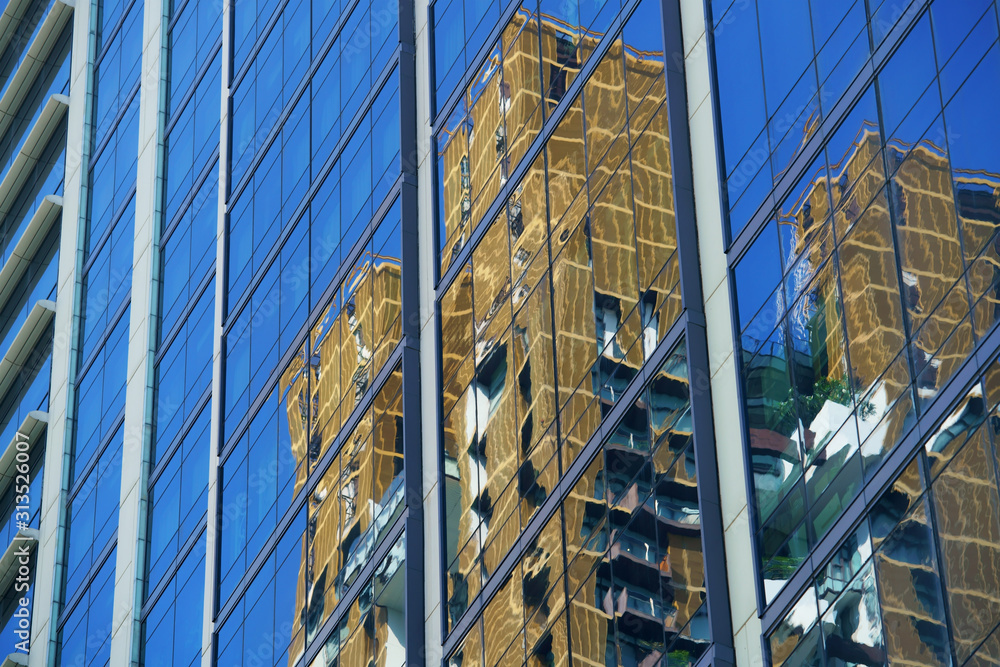 abstract reflection of modern building