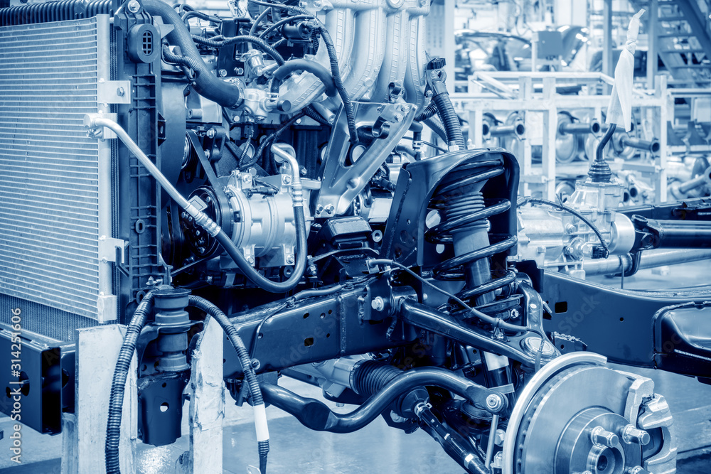 Production of automobile engine plant