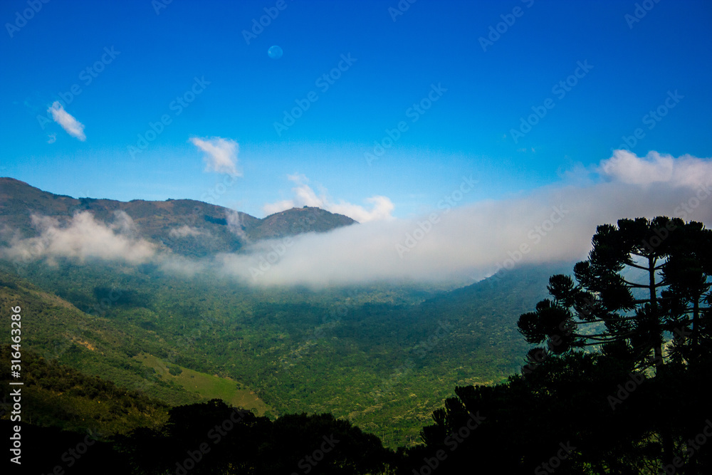 大西洋森林山脉的全景。壮丽的自然。意大利，巴西里约热内卢。