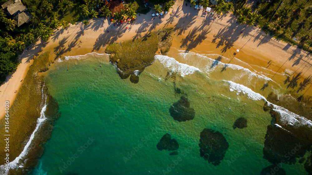 Aerial view of beaches in Barra Grande, one of the most visited tourist destinations on the Maraú pe