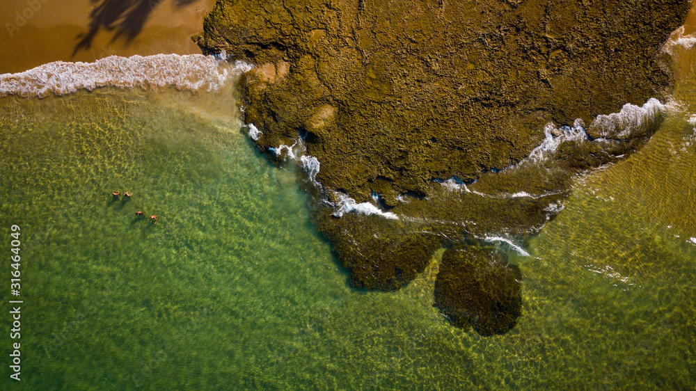 Aerial view of beaches in Barra Grande, one of the most visited tourist destinations on the Maraú pe