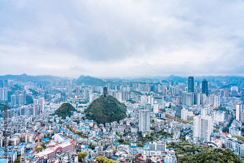 中国贵州省贵阳市全景