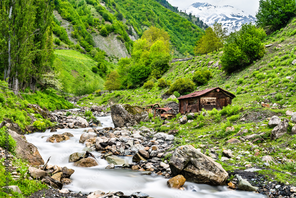 Pushkueri River in Mestia - Upper Svaneti, Georgia