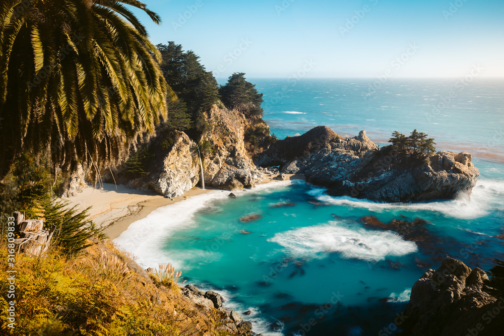 McWay Falls at sunset, Big Sur, California, USA