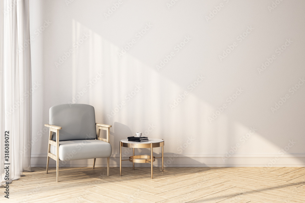 Modern room interior with chair