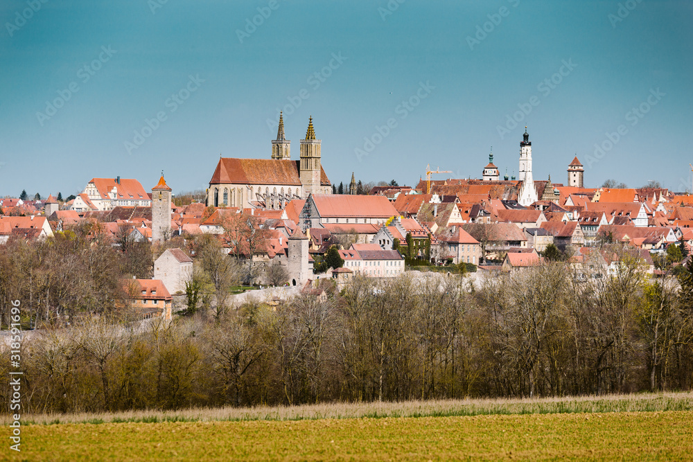 德国巴伐利亚州夏季的中世纪小镇Rothenburg ob der Tauber