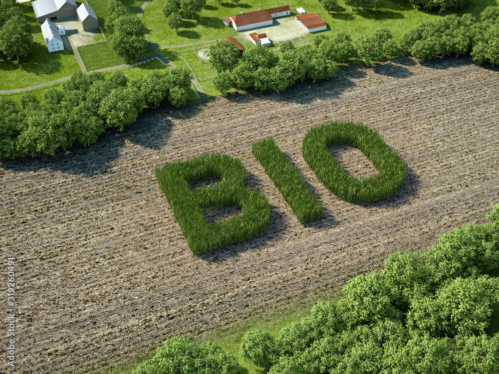 Bio auf Ackerfläche