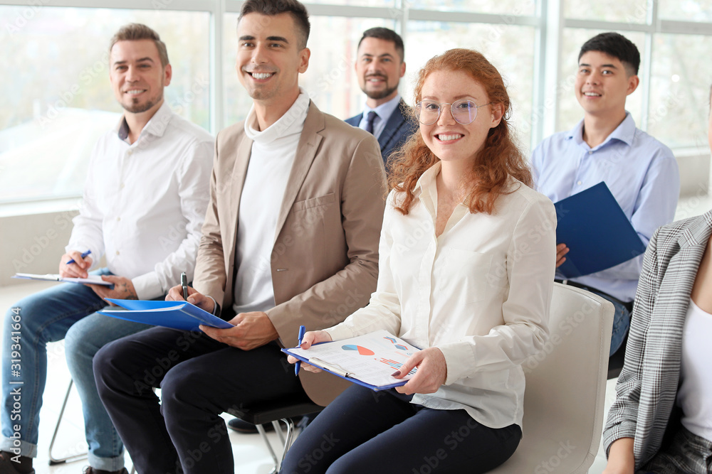 Group of business people during training in office