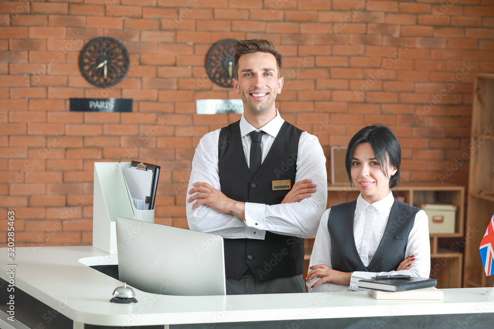 Portrait of receptionists in hotel