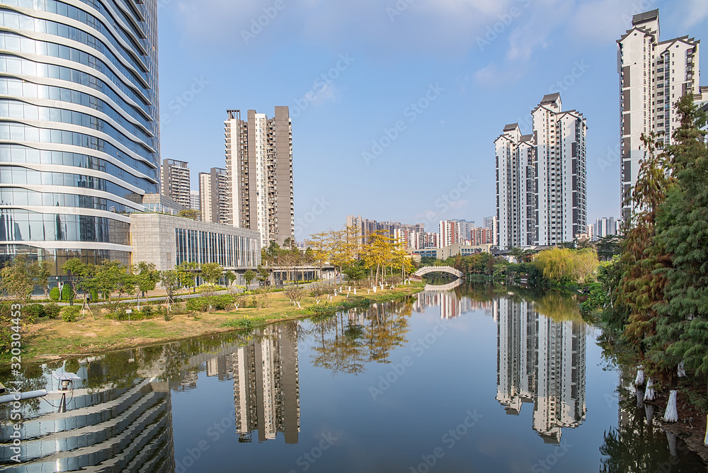 中国广州市南沙区角门金洲涌海滨风光