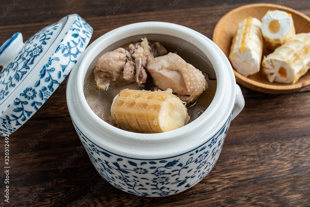 Chinese Health and Tonic Soup Shark Bone Stewed Chicken Soup