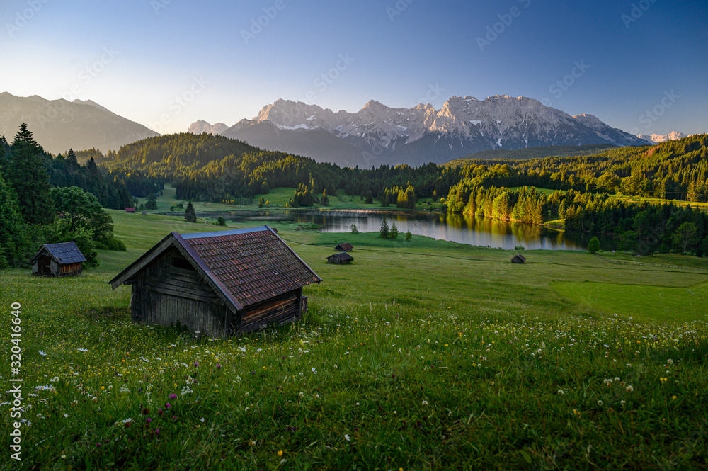 Idyllic alpine hut in Bavaria, Allgäu, Germany