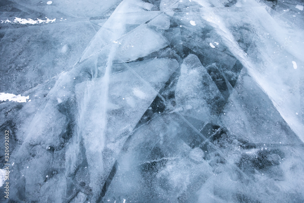 Detailed lake ice pattern.