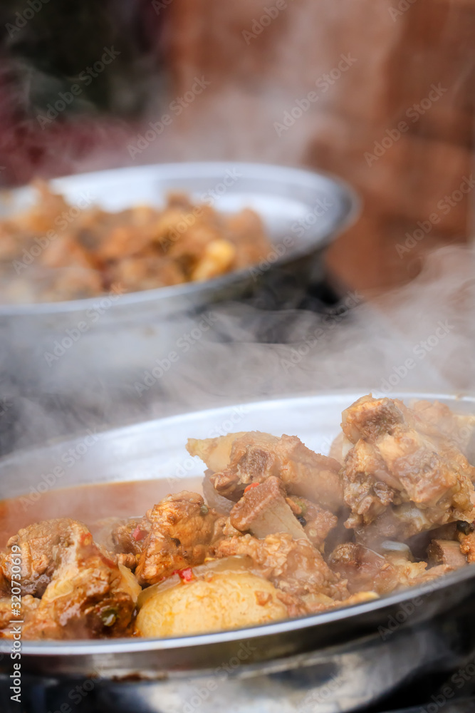 Delicious stewed pork ribs,Chinese food.