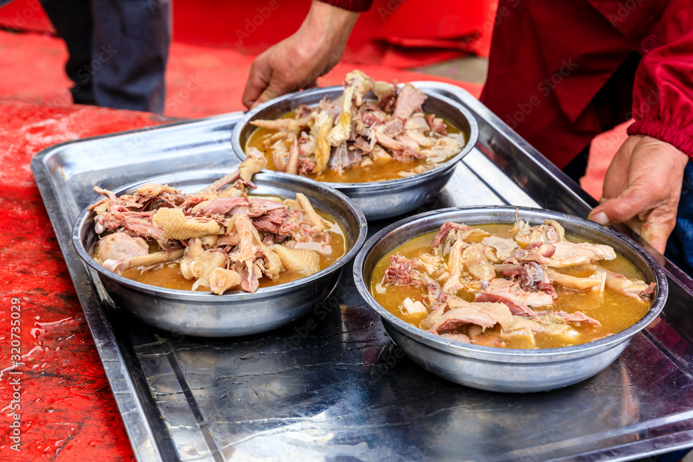 Delicious stewed chicken meat,Chinese food.